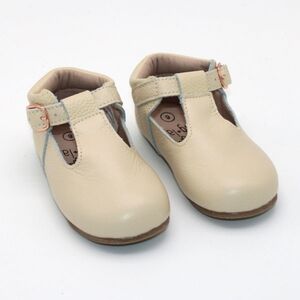 Soft leather t-strap booties / shoes